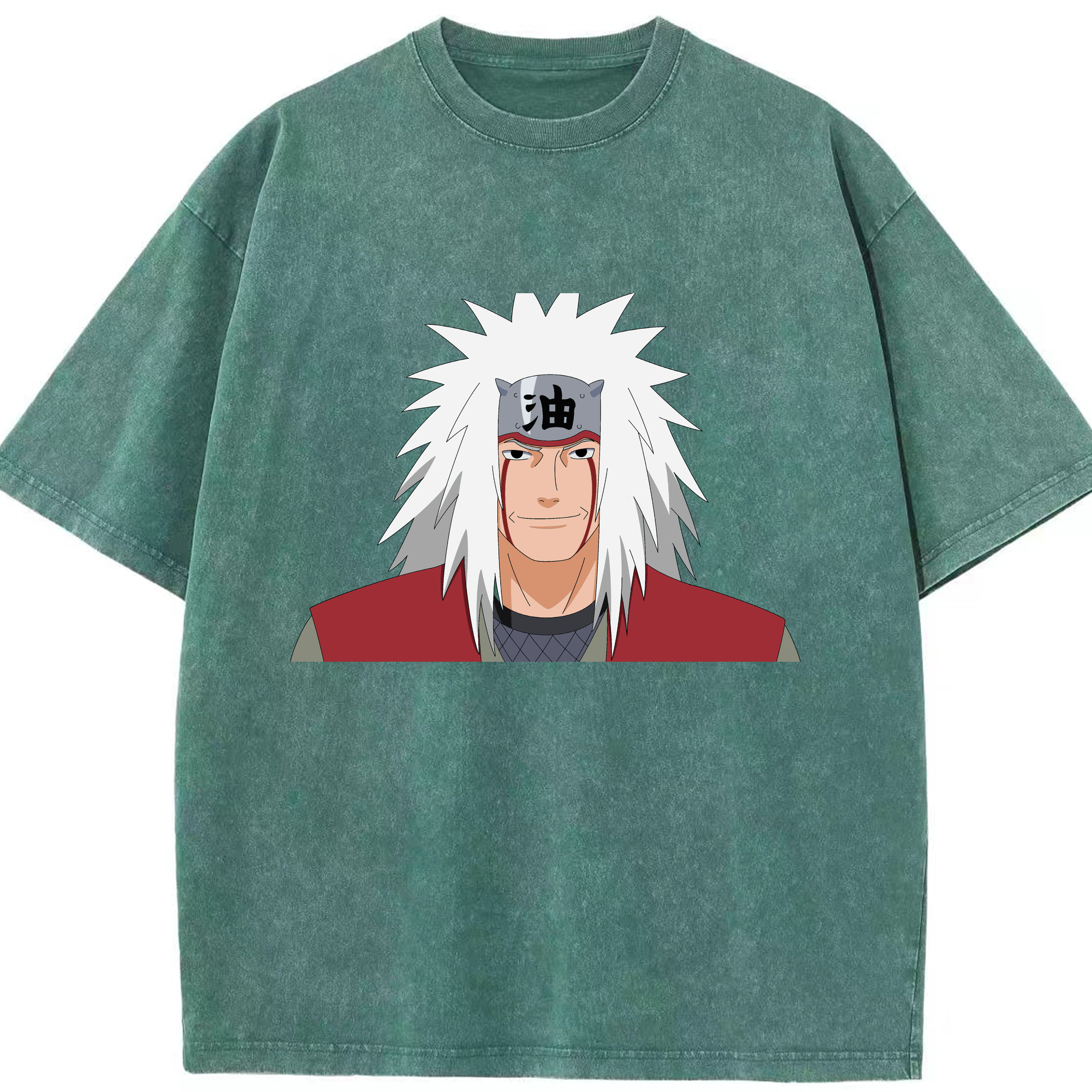 （画像用） NARUTO -ナルト- 自来也（じらいや） Jiraiya 綿100% ヴィンテージ風 半袖Tシャツ（フロントプリント）